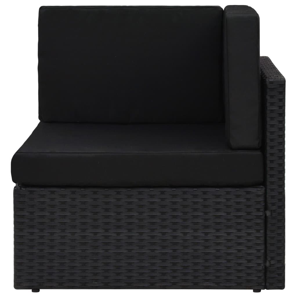 10-tlg. Garten-Lounge-Set Poly Rattan Schwarz