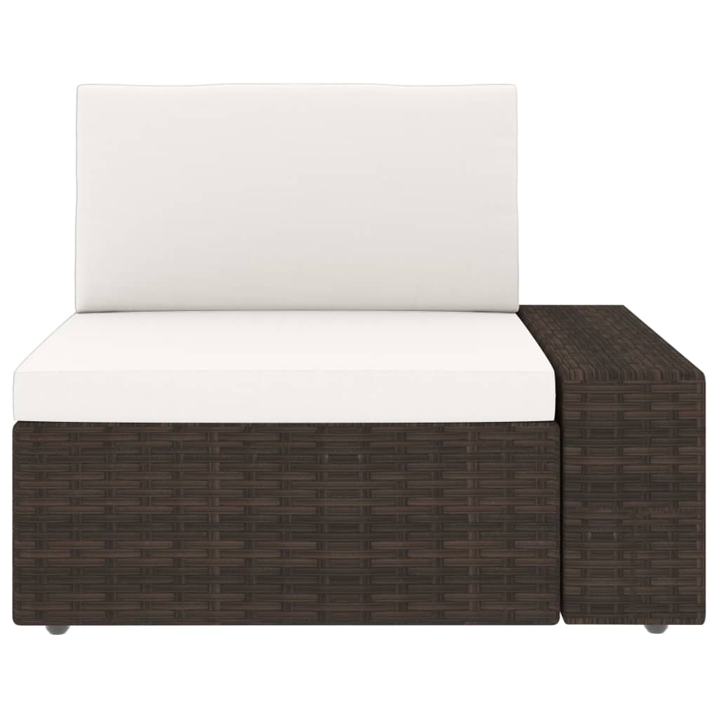 10-tlg. Garten-Lounge-Set Poly Rattan Braun