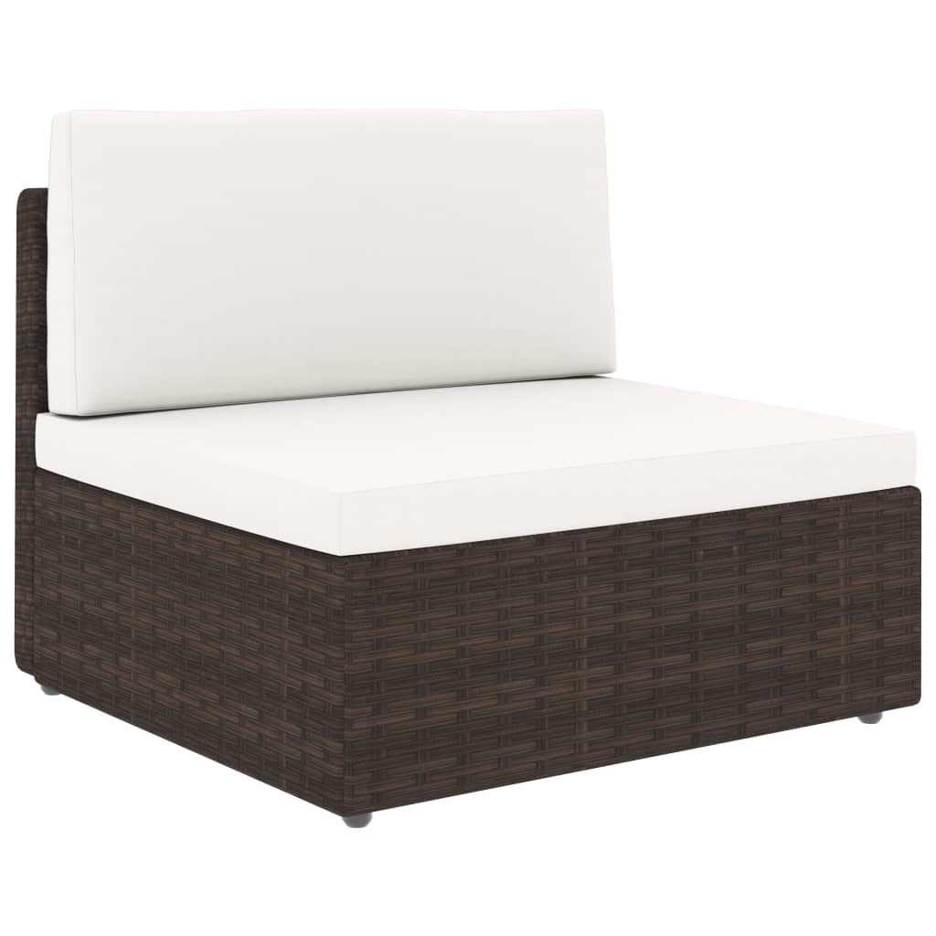 9-tlg. Garten-Lounge-Set Poly Rattan Braun