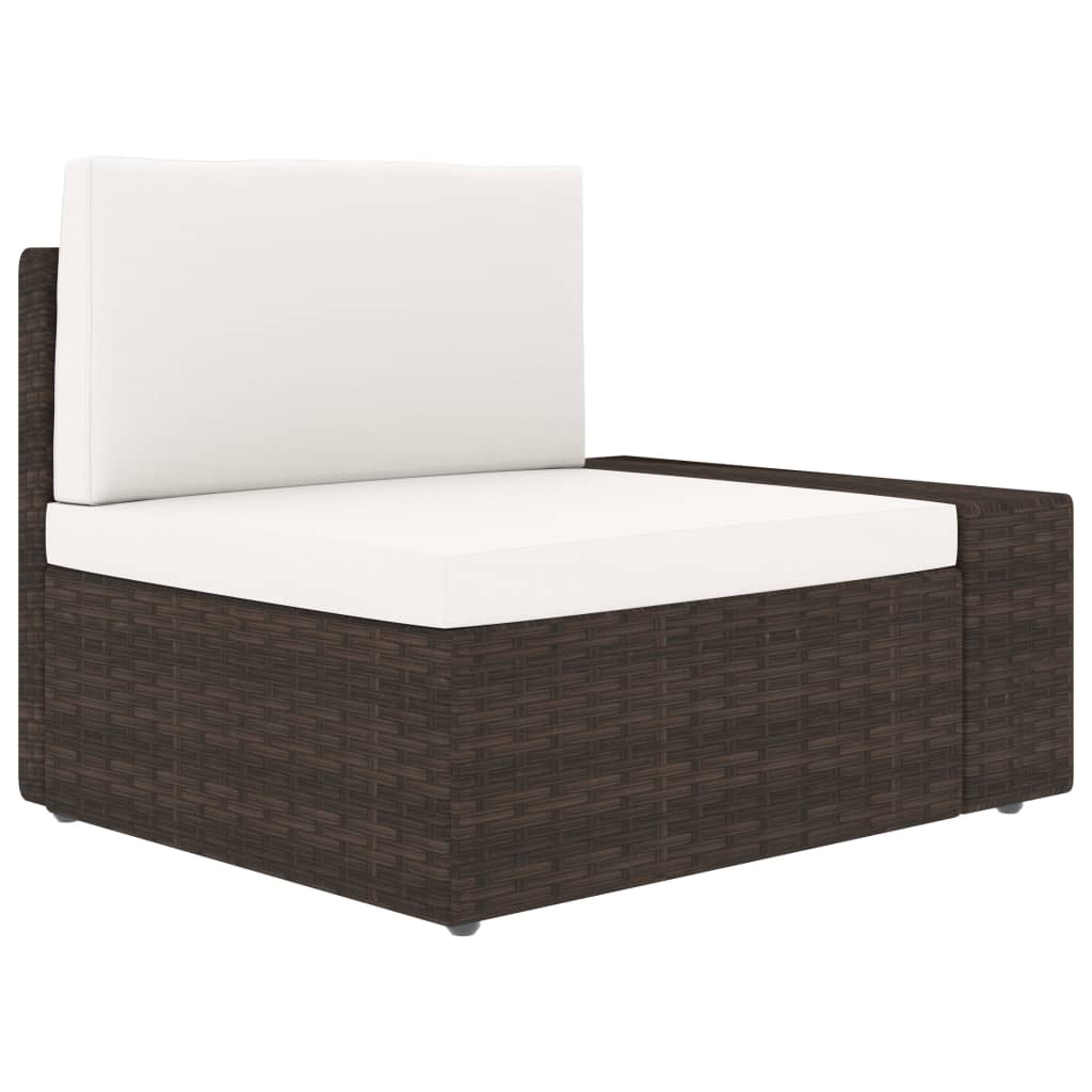 9-tlg. Garten-Lounge-Set Poly Rattan Braun