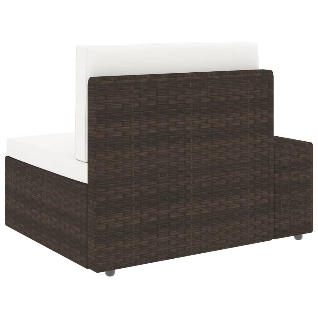 10-tlg. Garten-Lounge-Set Poly Rattan Braun