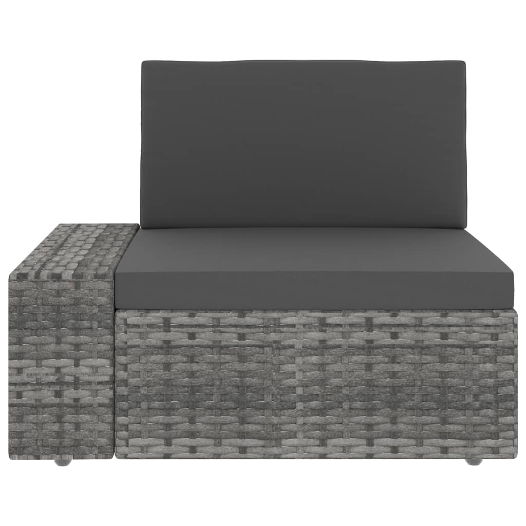 10-tlg. Garten-Lounge-Set Poly Rattan Grau