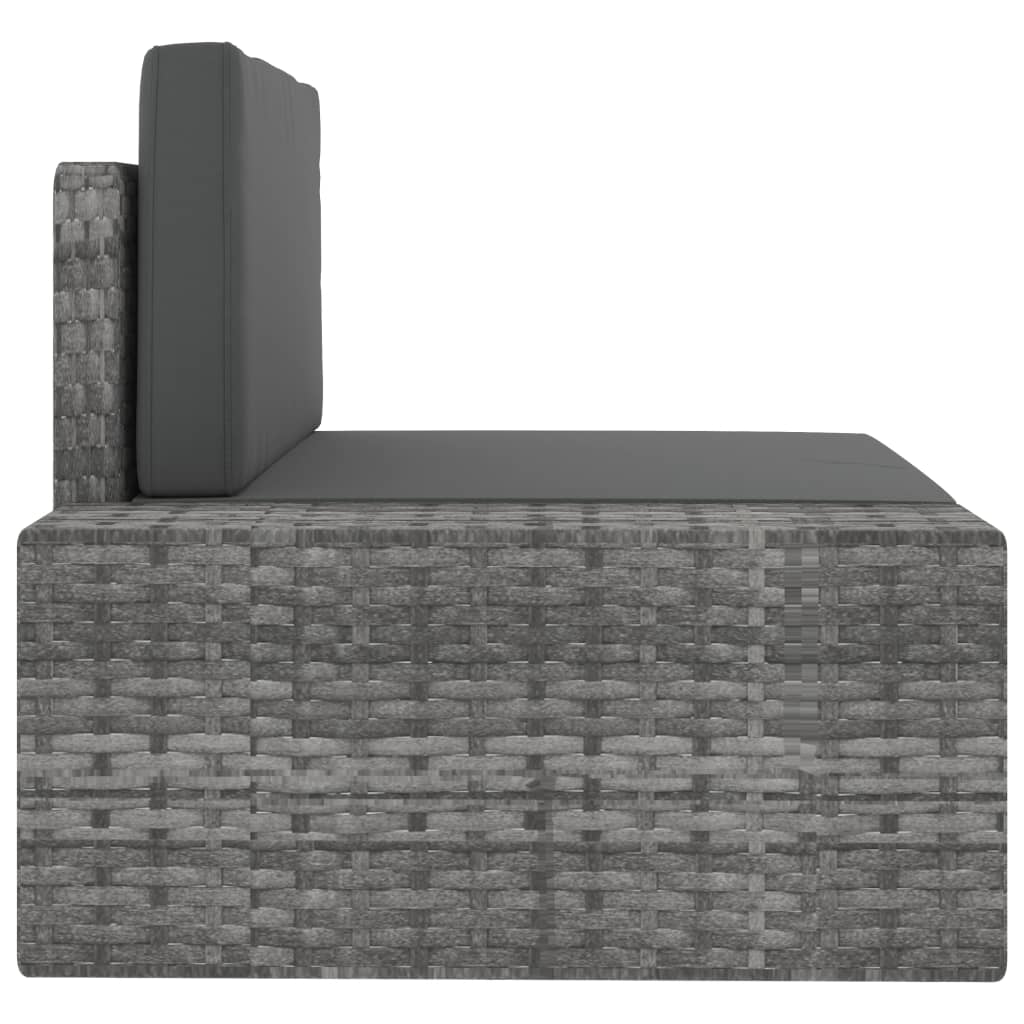 10-tlg. Garten-Lounge-Set Poly Rattan Grau