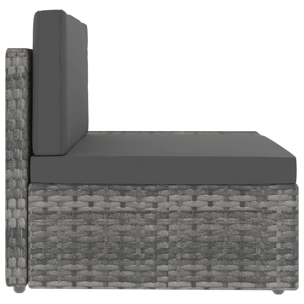 10-tlg. Garten-Lounge-Set Poly Rattan Grau
