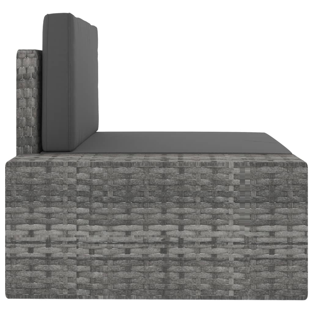 9-tlg. Garten-Lounge-Set Poly Rattan Grau