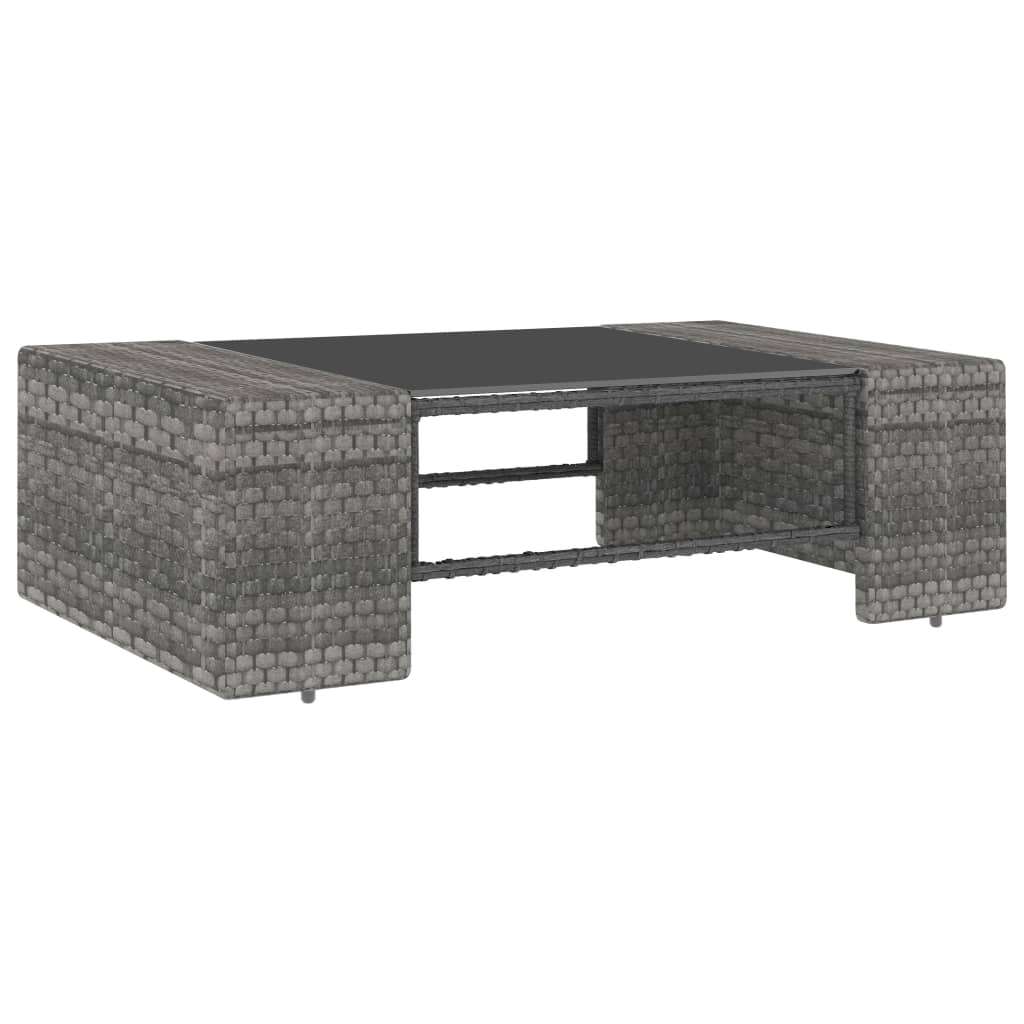 10-tlg. Garten-Lounge-Set Poly Rattan Grau