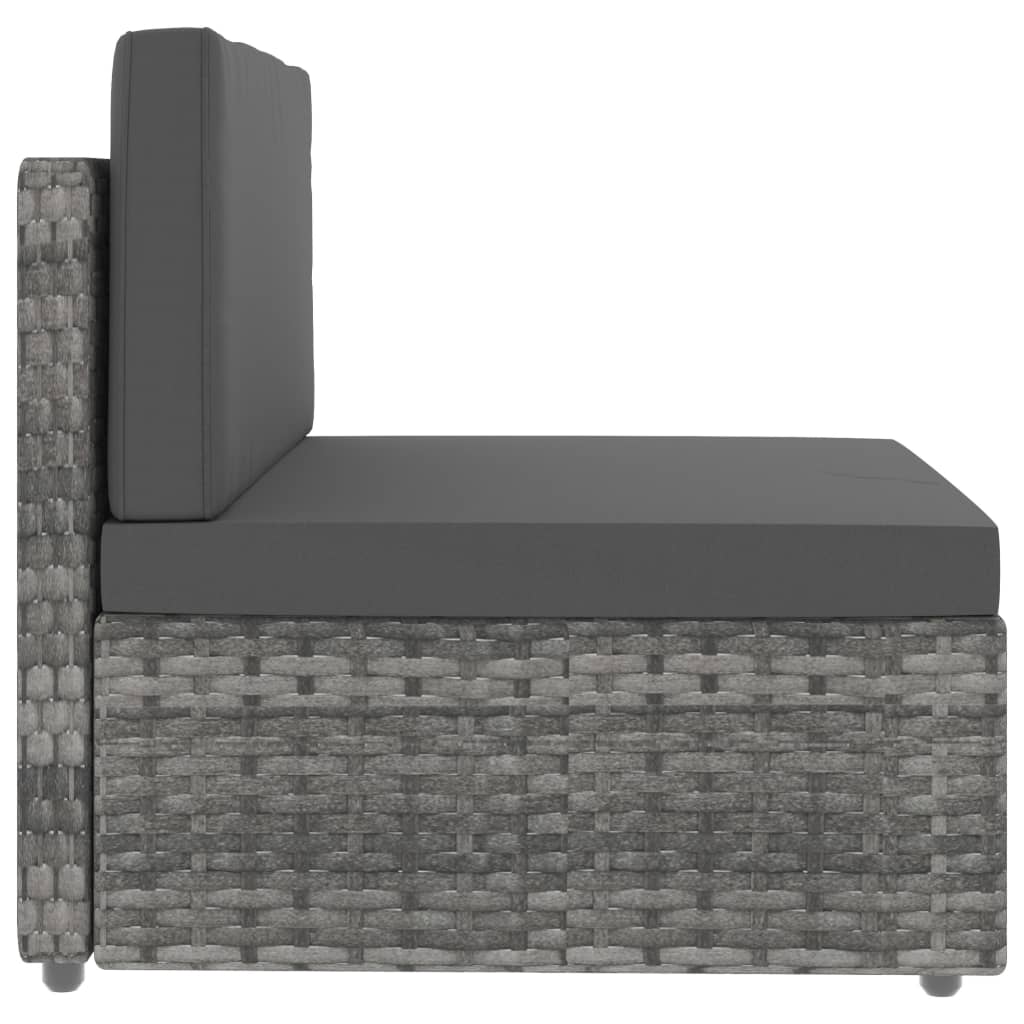 10-tlg. Garten-Lounge-Set Poly Rattan Grau
