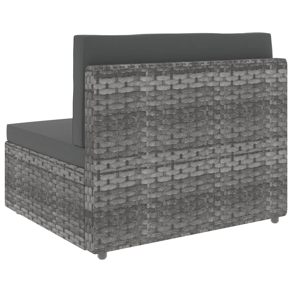 10-tlg. Garten-Lounge-Set Poly Rattan Grau