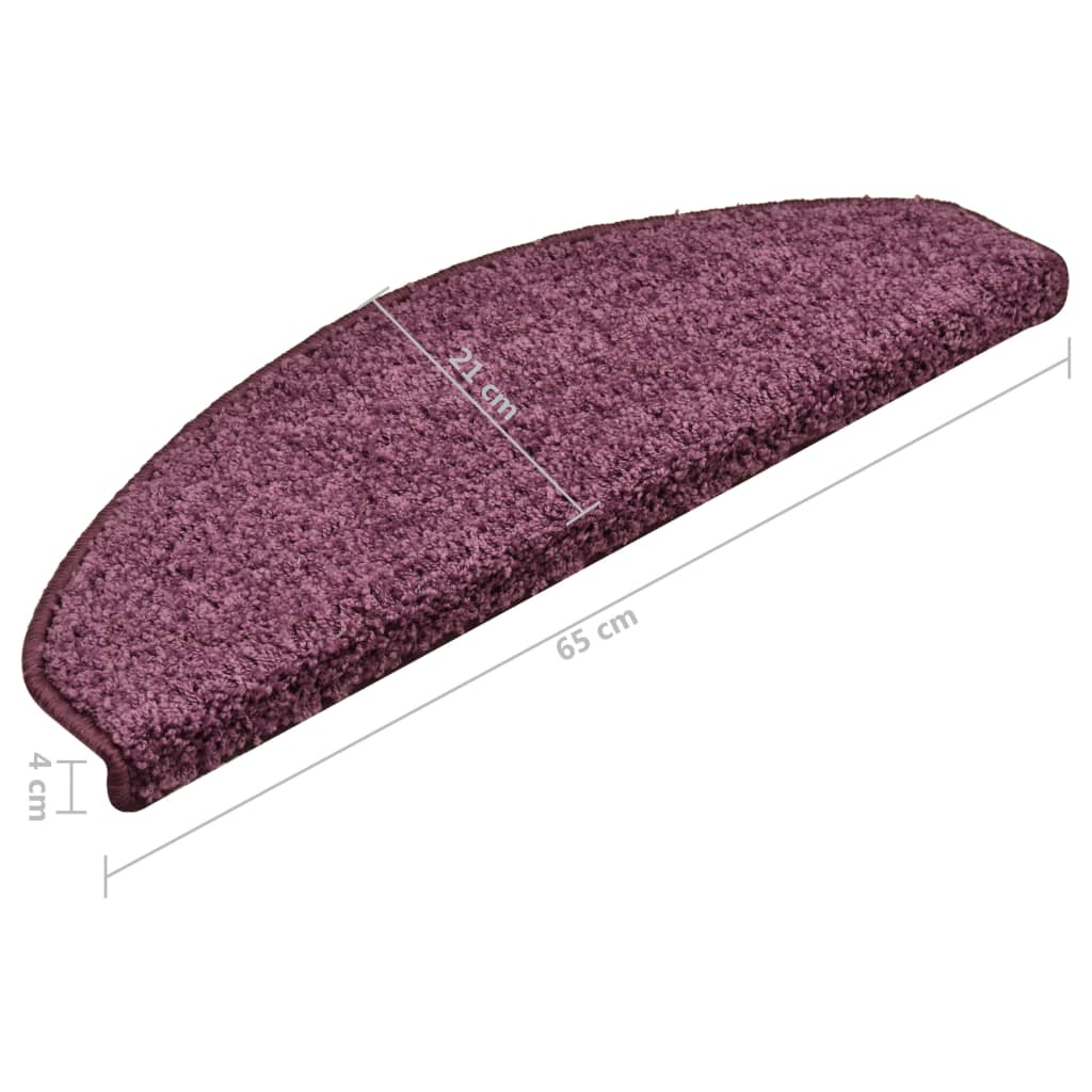 Stufenmatten 15 Stk. 65x21x4 cm Dunkelviolett Halbrund Groß