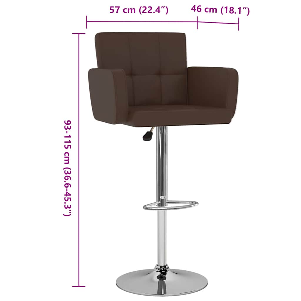 Barhocker 2 Stk. Braun Kunstleder