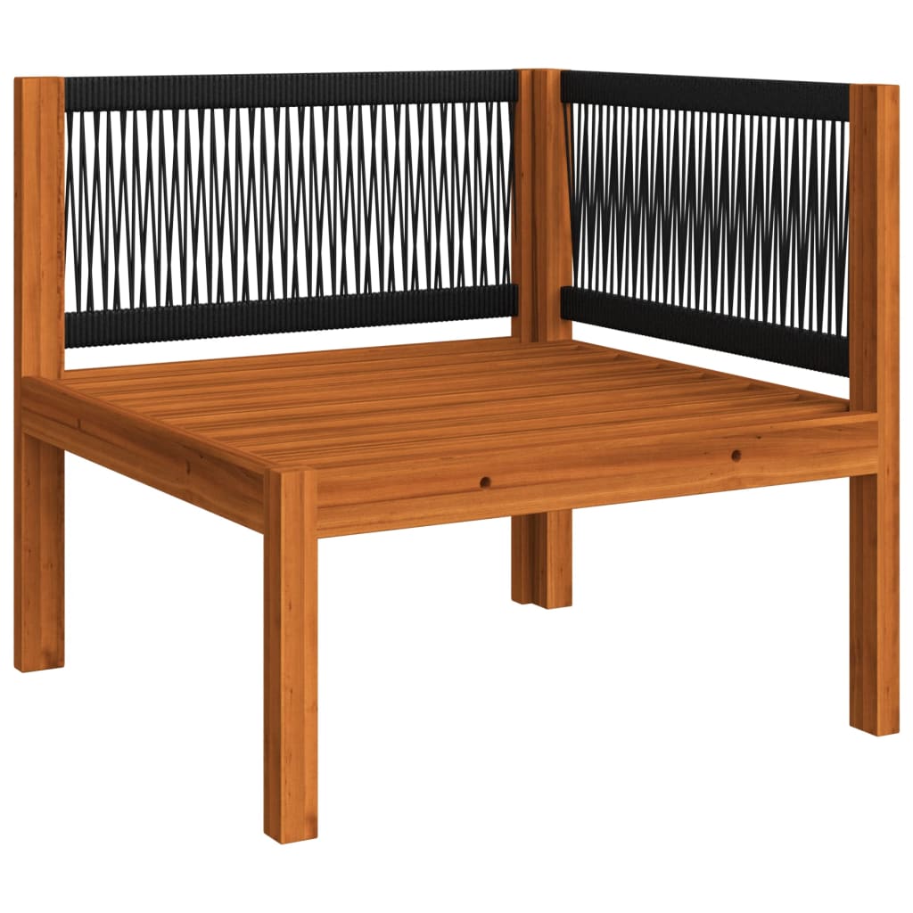 10-tlg. Garten-Lounge-Set mit Kissen Cremefarbenes Holz Akazie & Seil