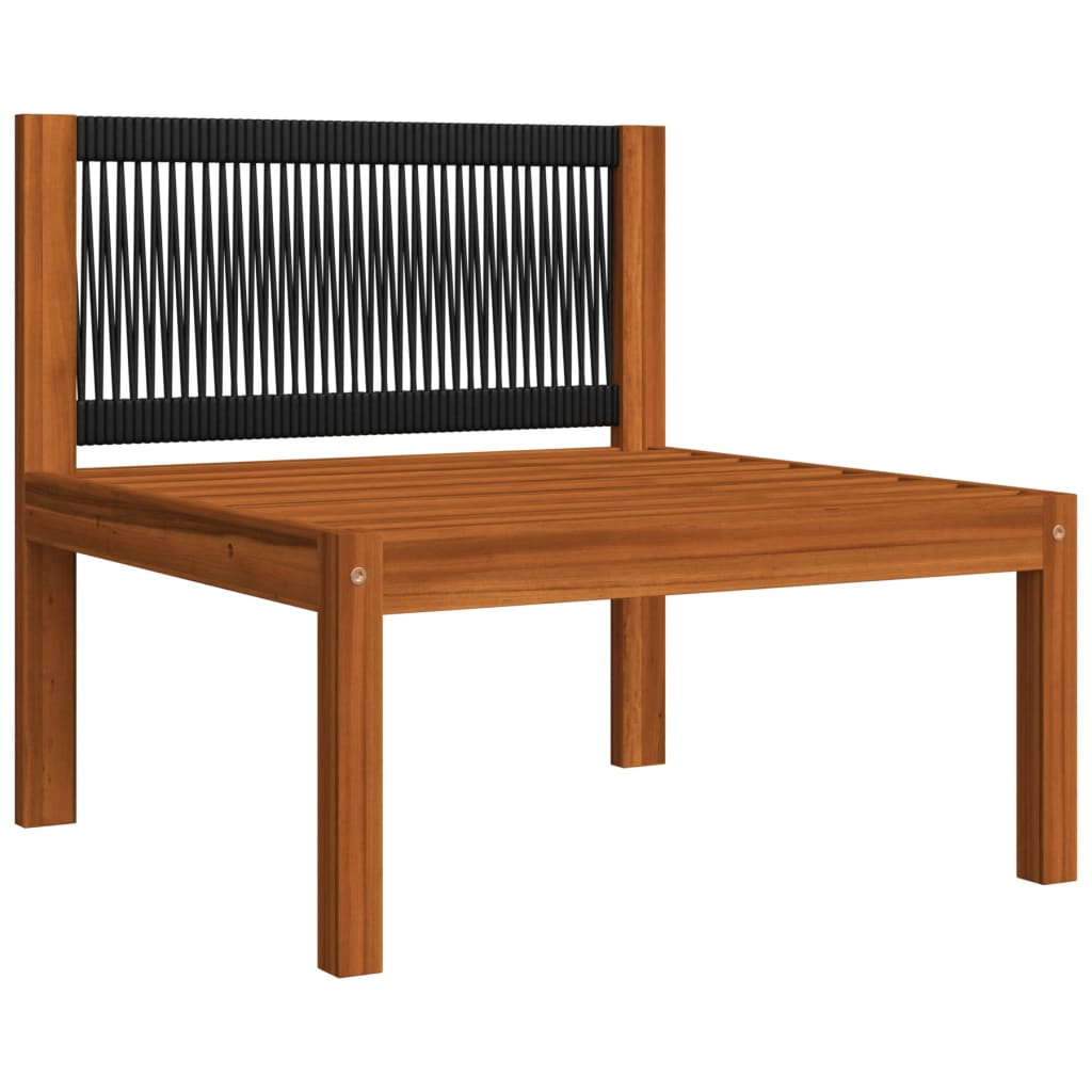 10-tlg. Garten-Lounge-Set mit Kissen Cremefarbenes Holz Akazie & Seil