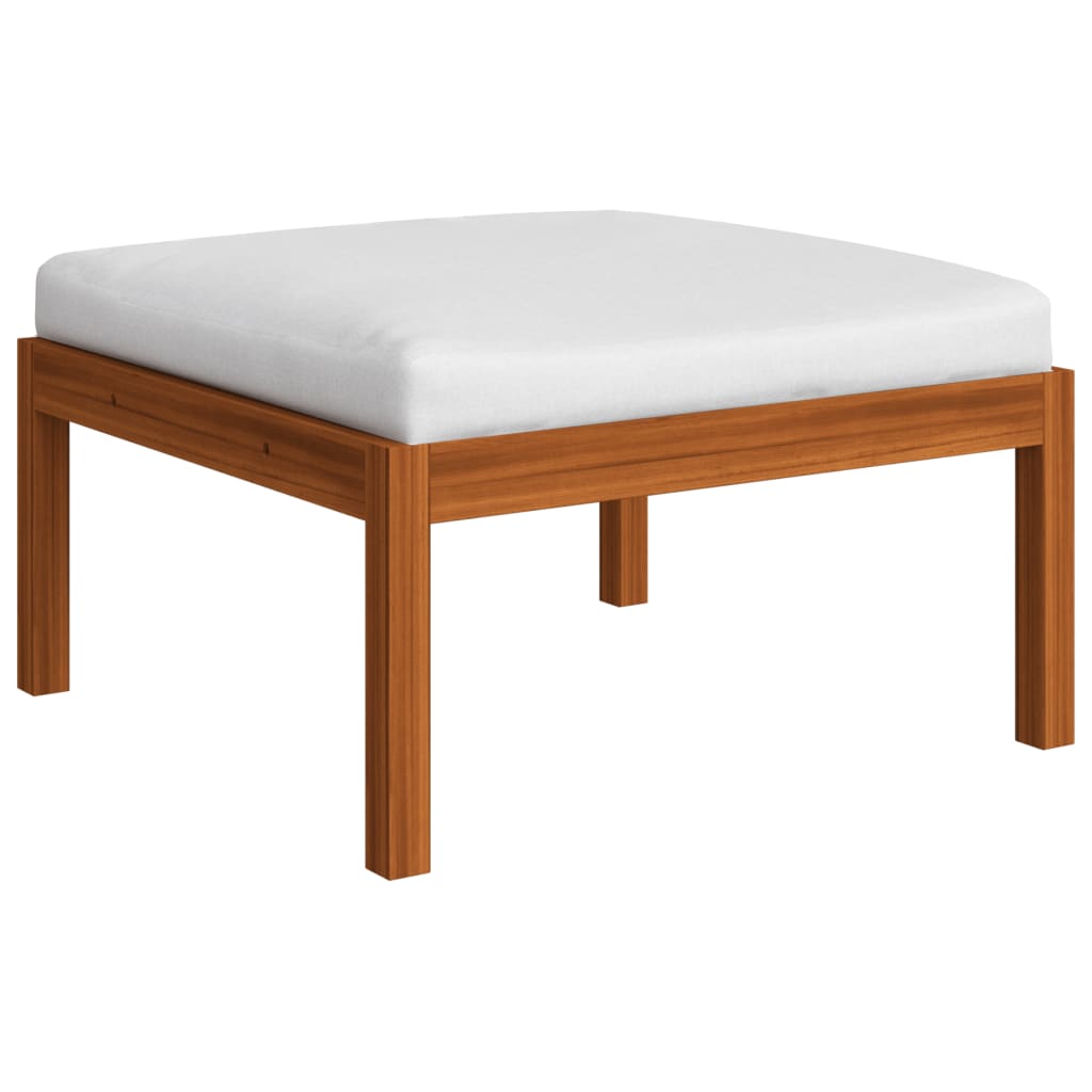 10-tlg. Garten-Lounge-Set mit Kissen Cremefarbenes Holz Akazie & Seil