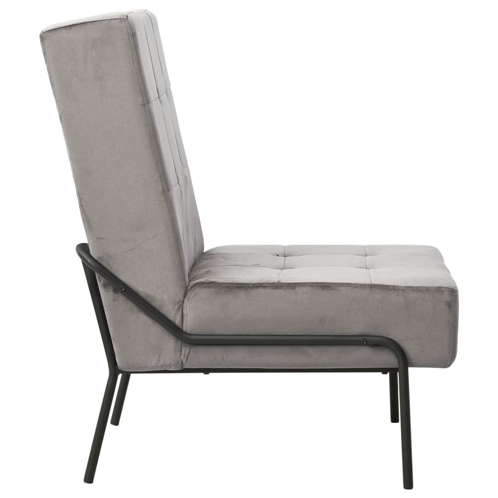 Relaxstuhl 65x79x87 cm Hellgrau Samt