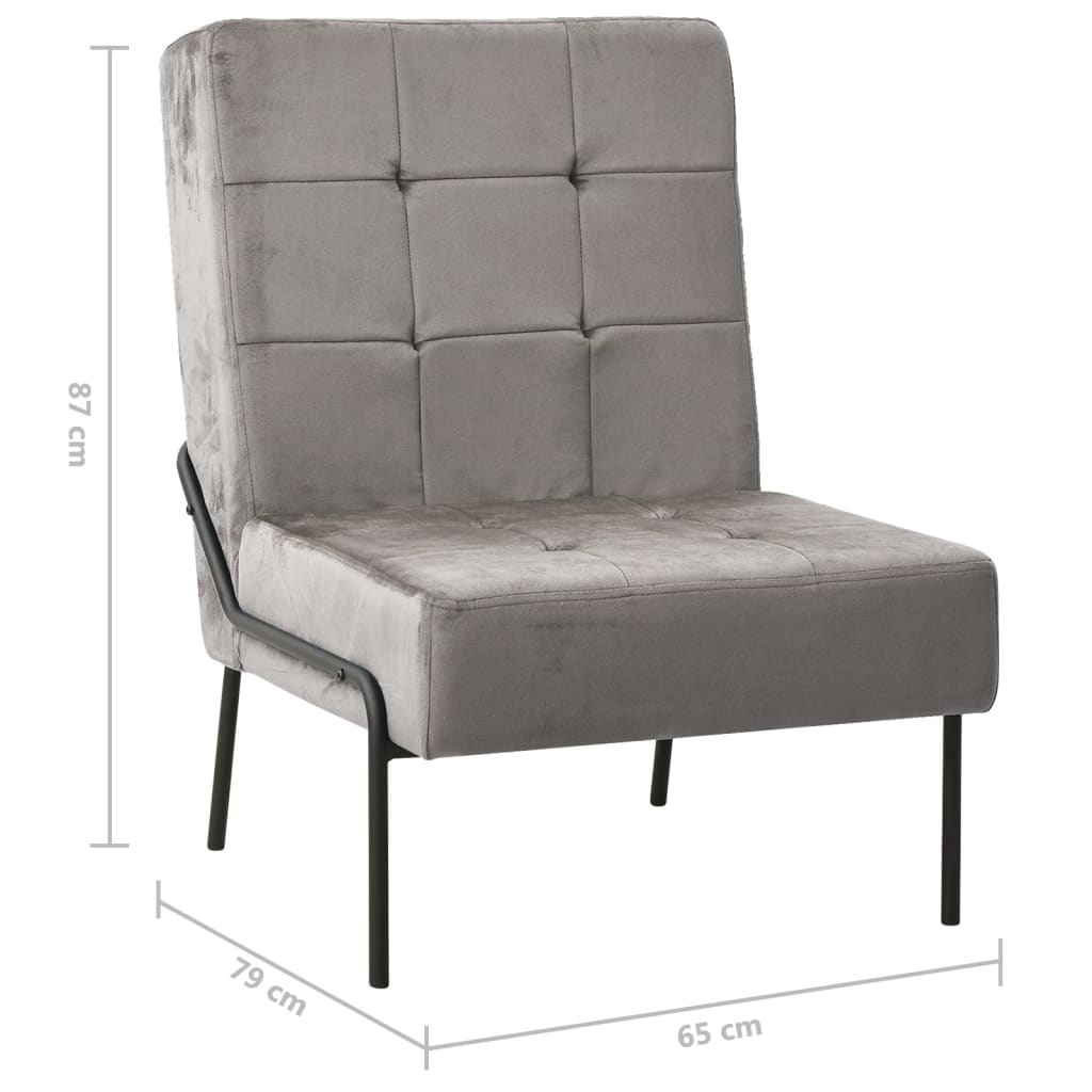 Relaxstuhl 65x79x87 cm Hellgrau Samt