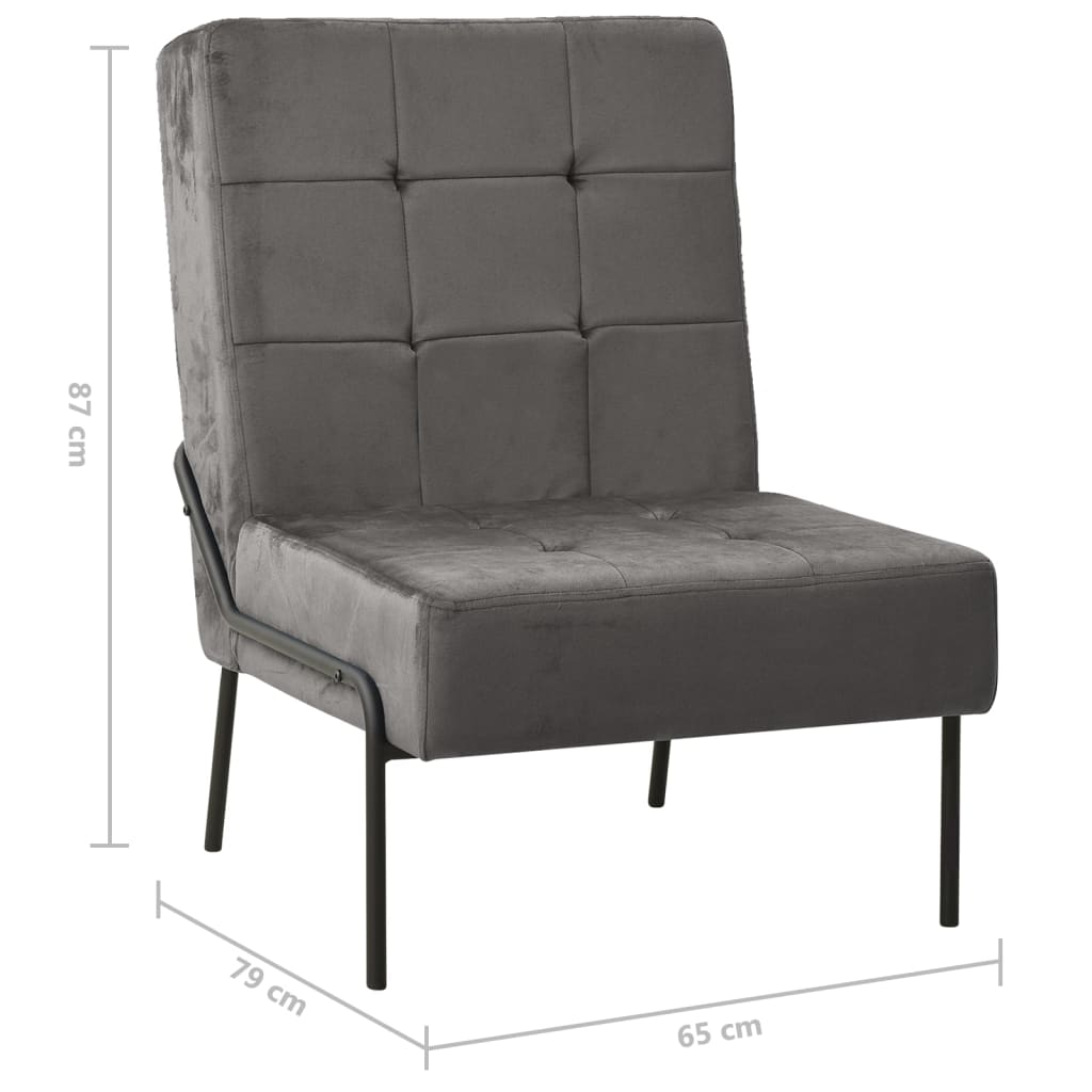 Relaxstuhl 65x79x87 cm Dunkelgrau Samt