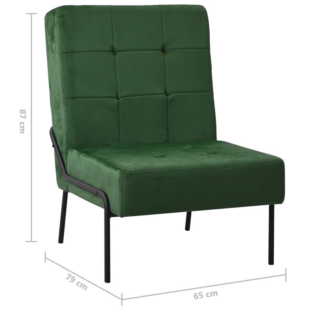 Relaxstuhl 65x79x87 cm Dunkelgrün Samt