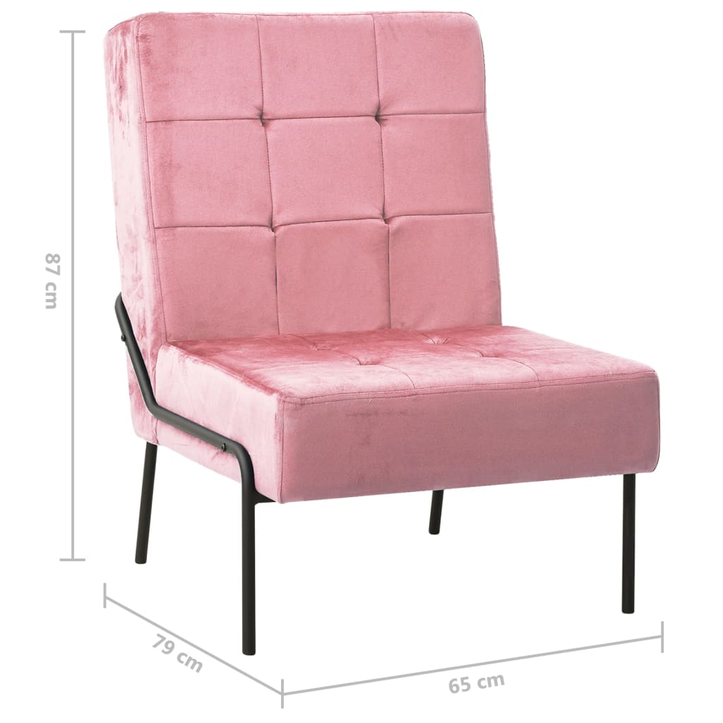 Relaxstuhl 65x79x87 cm Rosa Samt