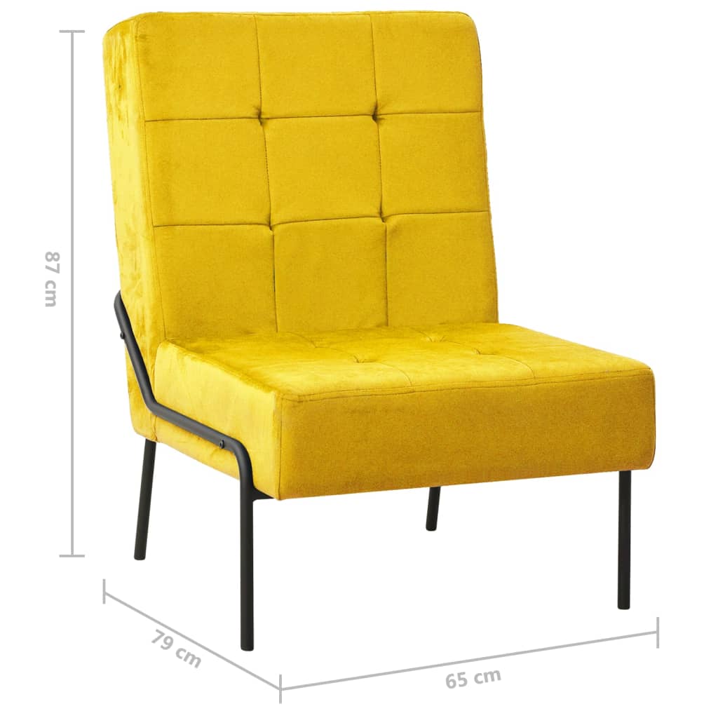 Relaxstuhl 65x79x87 cm Senfgelb Samt