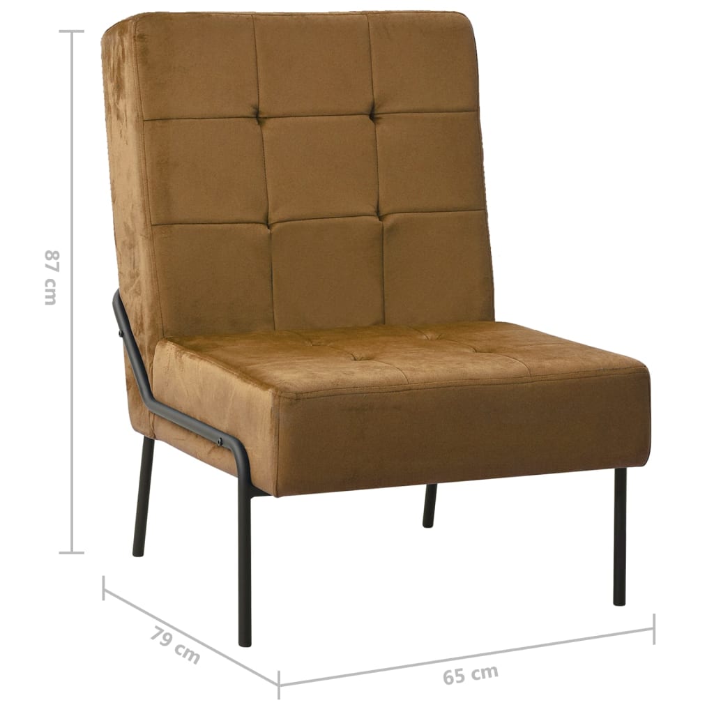 Relaxstuhl 65x79x87 cm Braun Samt