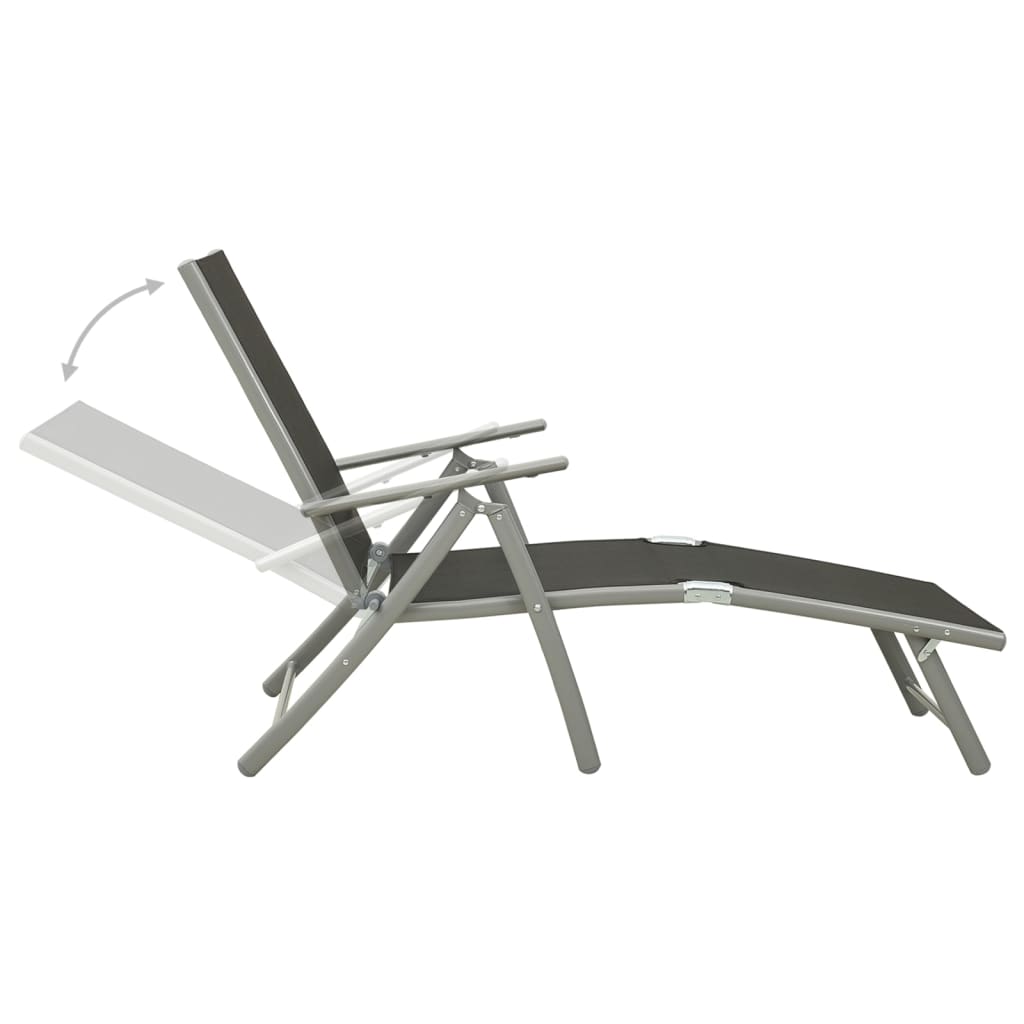 9-tlg. Garten-Lounge-Set Schwarz und Silbern