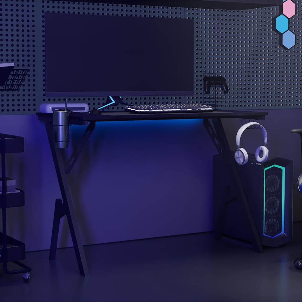Gaming-Schreibtisch mit Y-Gestell Schwarz und Rot 110x60x75 cm