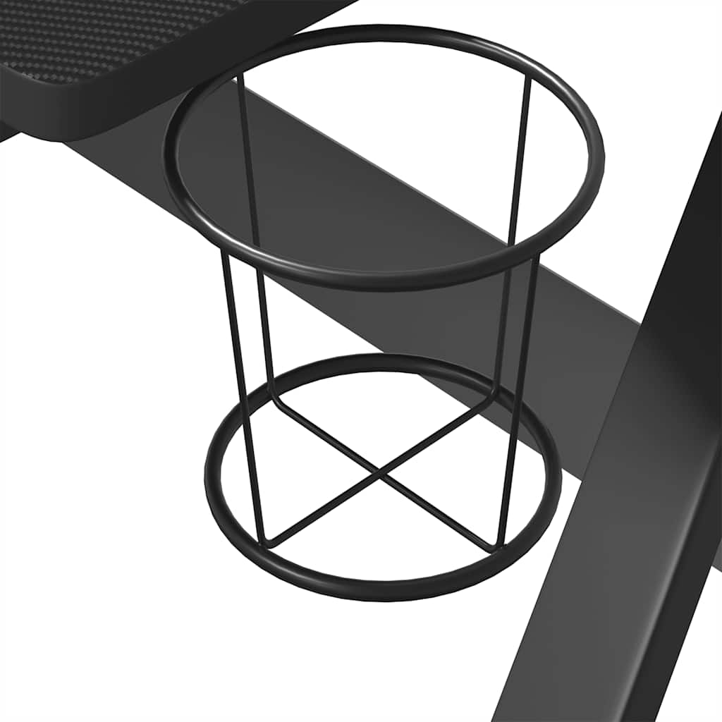 Gaming-Schreibtisch mit ZZ-Gestell Schwarz und Rot 90x60x75 cm