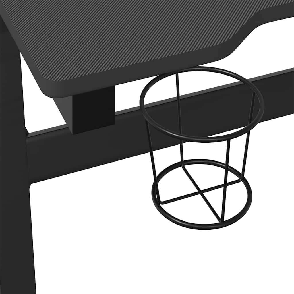 Gaming-Schreibtisch mit LED und Z-Gestell Schwarz 110x60x75 cm