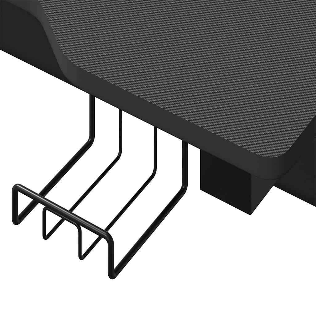 Gaming-Schreibtisch mit LED und Z-Gestell Schwarz 110x60x75 cm