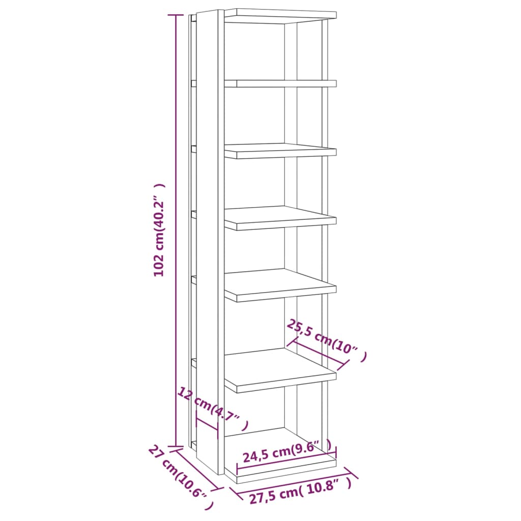 Schuhschrank Betongrau 27,5x27x102 cm Holzwerkstoff