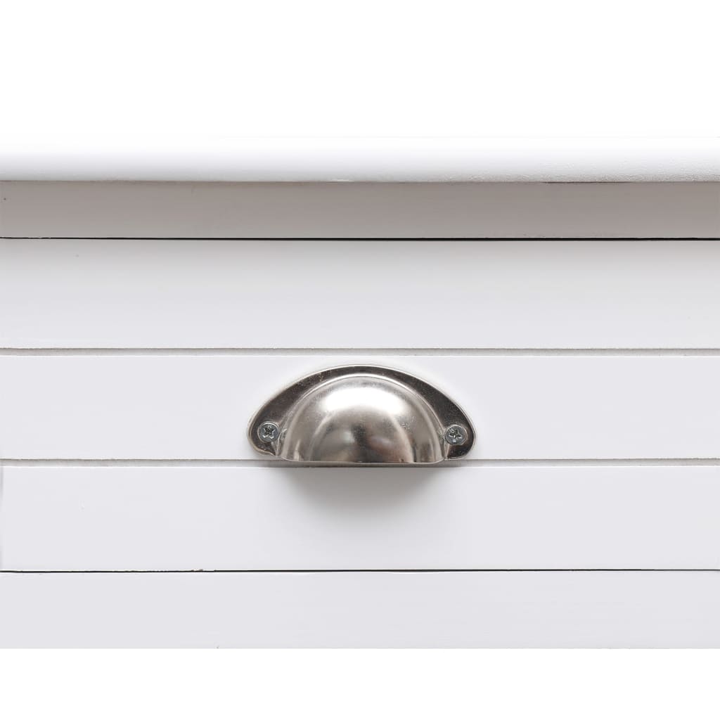 Schreibtisch Weiß 108x45x76 cm Massivholz Paulownia