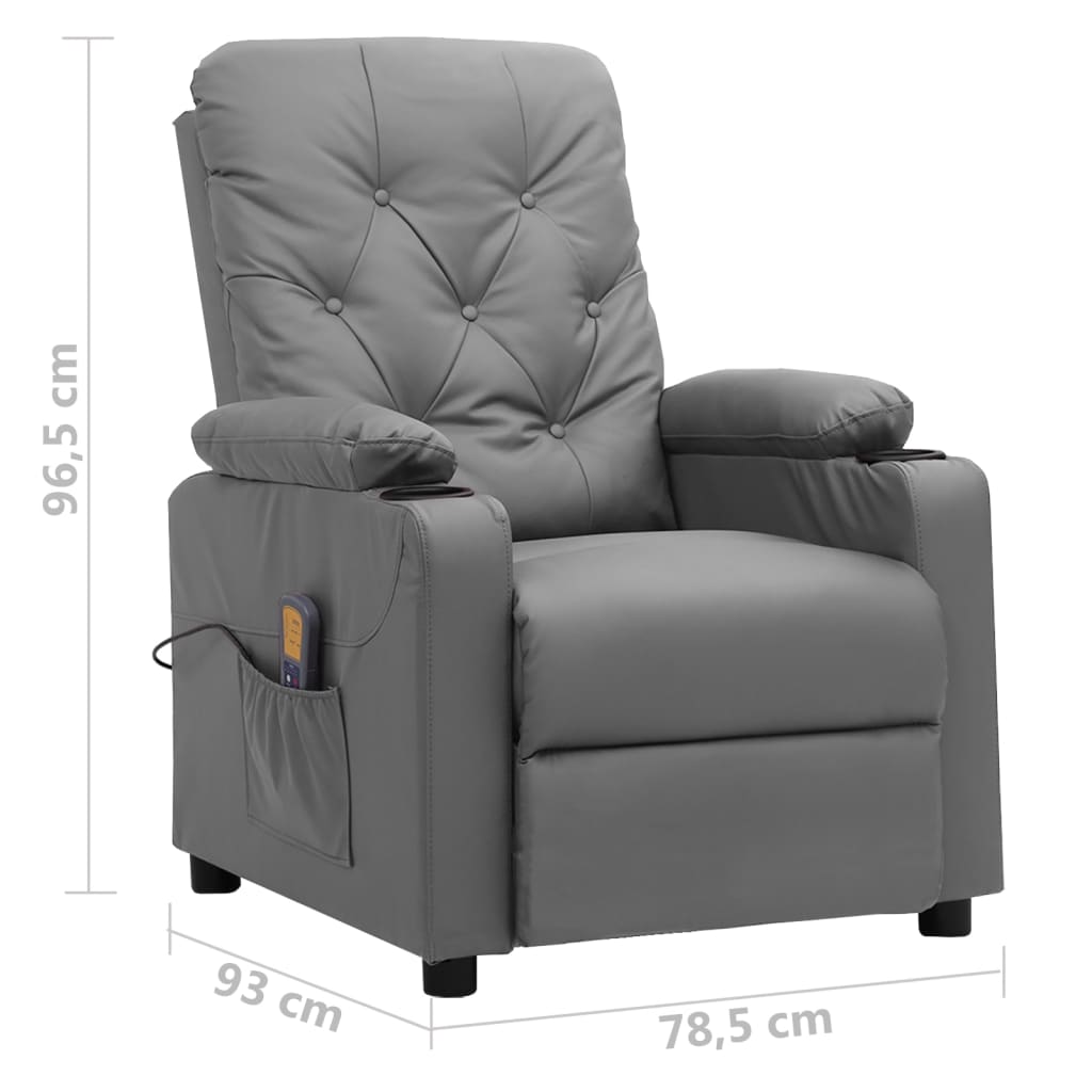 Massagesessel Grau Kunstleder