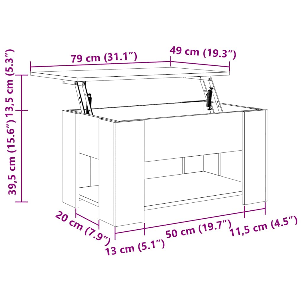 Couchtisch Sonoma-Eiche 79x49x41 cm Holzwerkstoff