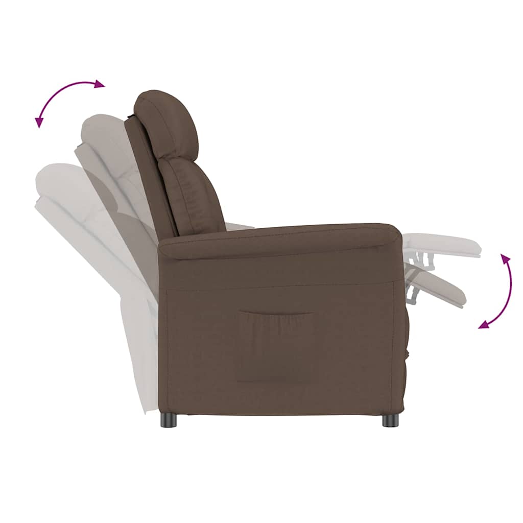 Sessel mit Liegefunktion Braun Dunkelbraun 70.5 x 96.5 x 95 cm