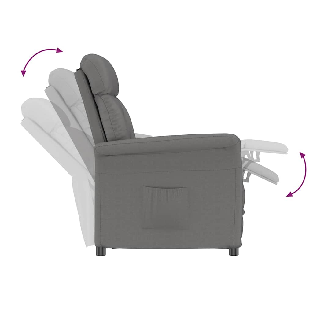 Recliner Sessel Dunkelgrau Dunkelgrau 70.5 x 96.5 x 95 cm Stoff
