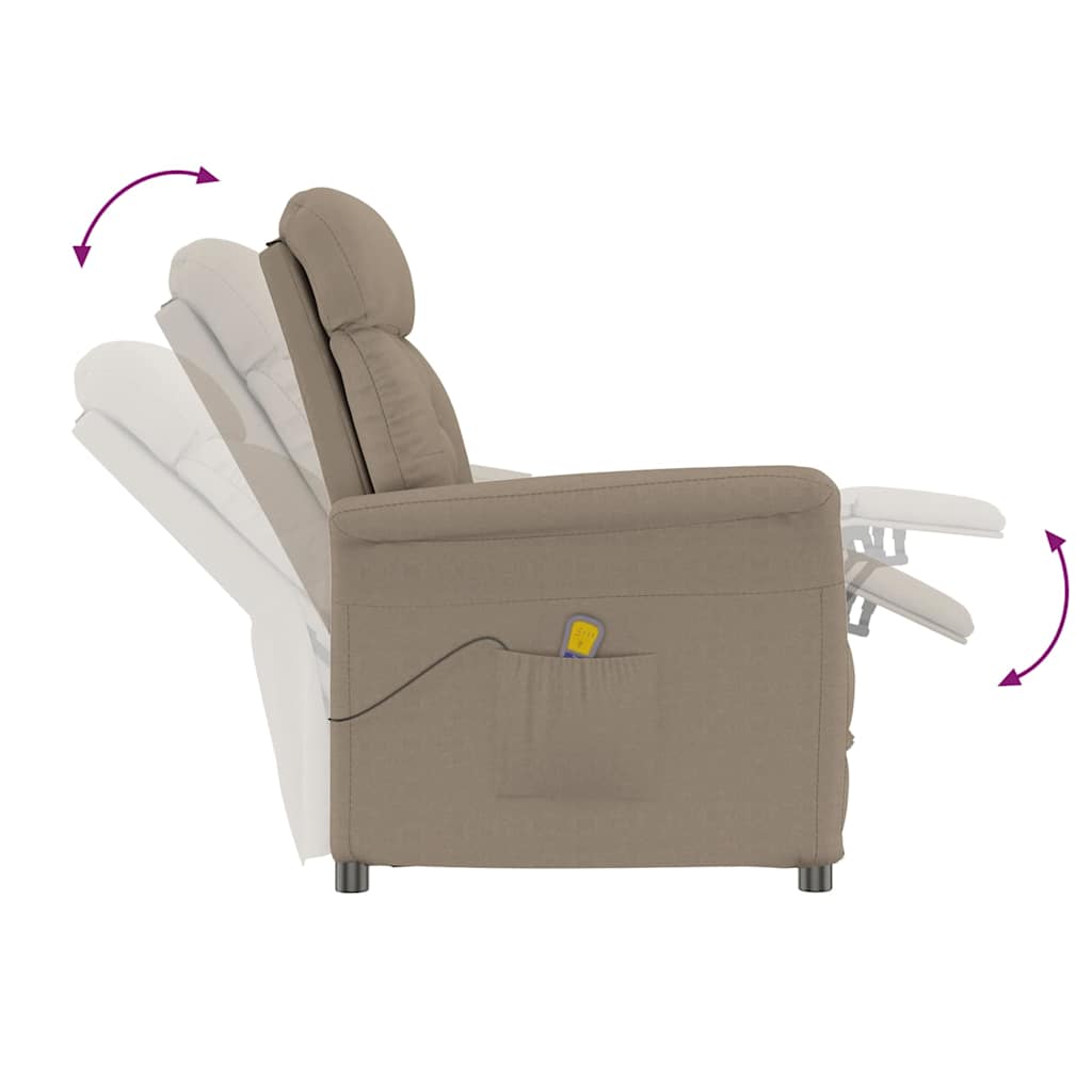 Massagesessel mit Kissen Taupe 70.5 x 96.5 x 95 cm Stoff