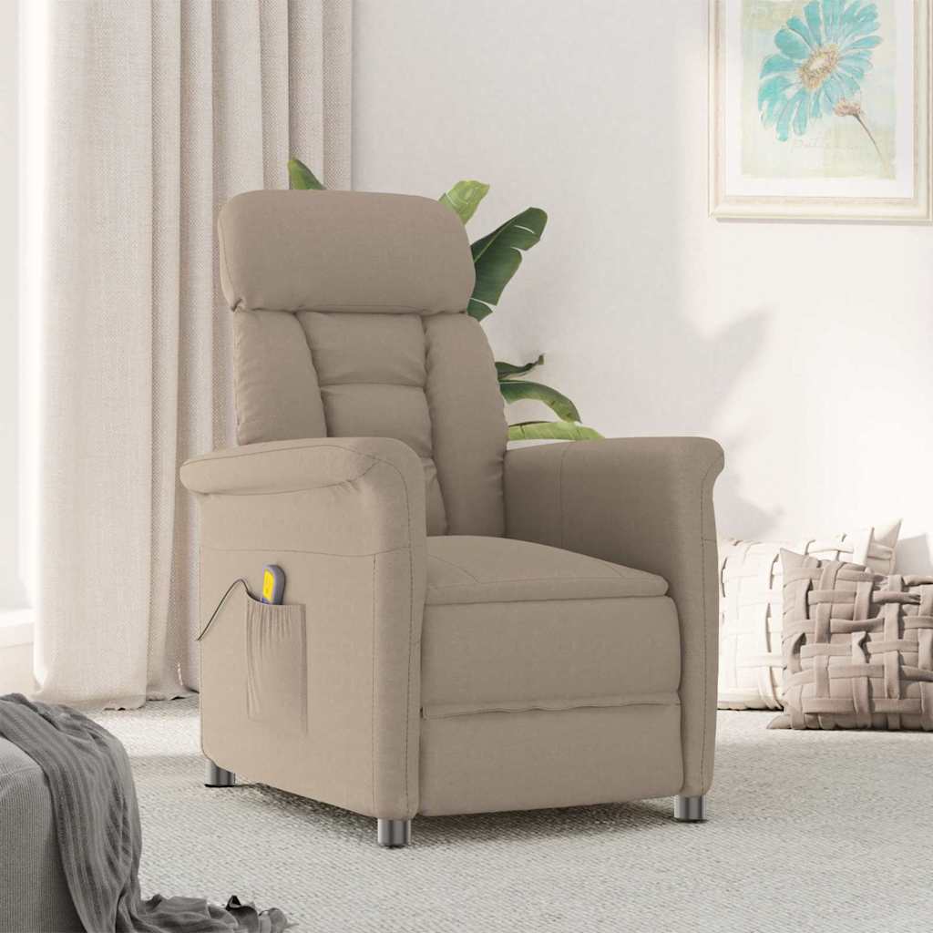 Massagesessel mit Kissen Taupe 70.5 x 96.5 x 95 cm Stoff