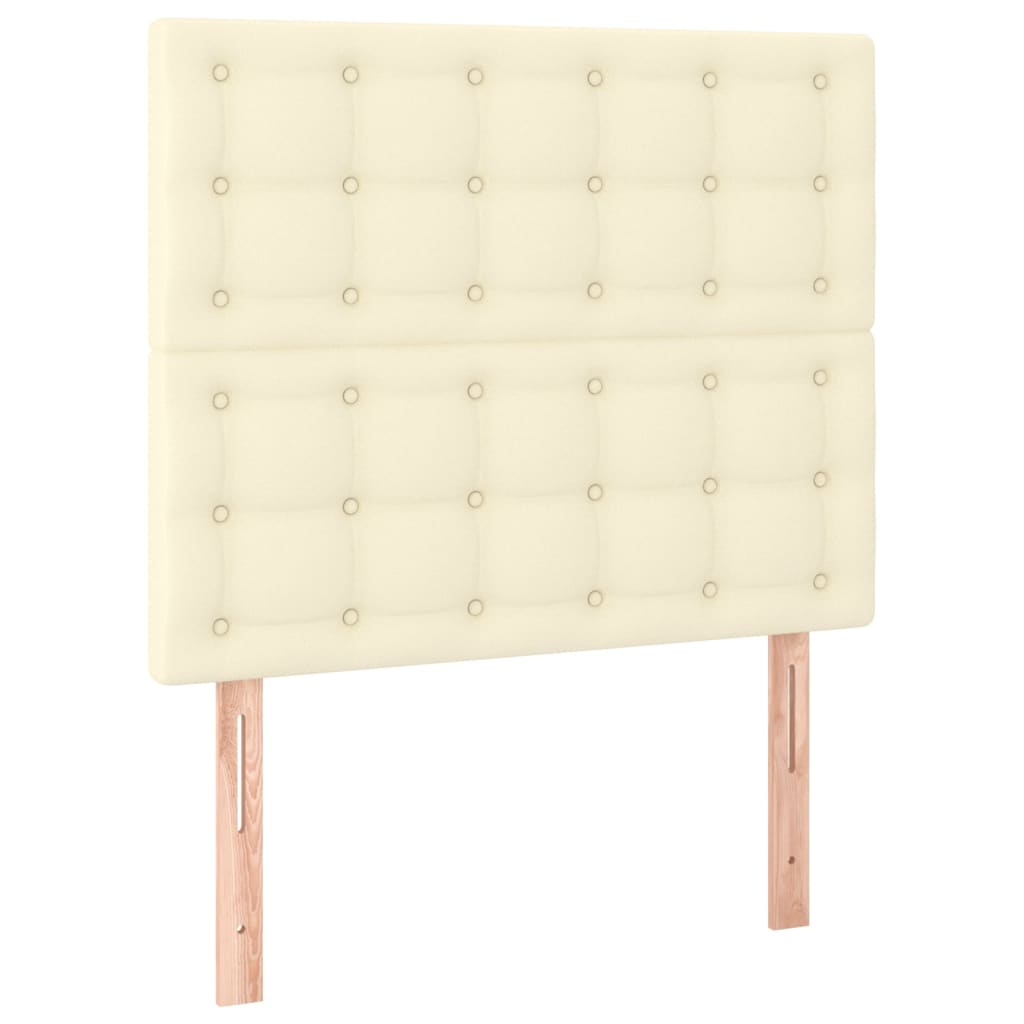 Boxspringbett mit Matratze Creme 90x200 cm Kunstleder