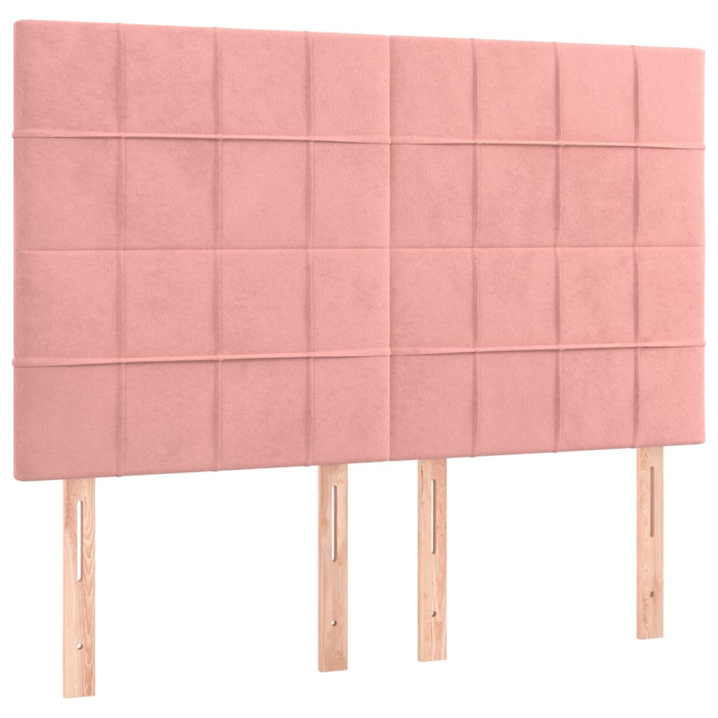 Boxspringbett mit Matratze Rosa 140x190 cm Samt