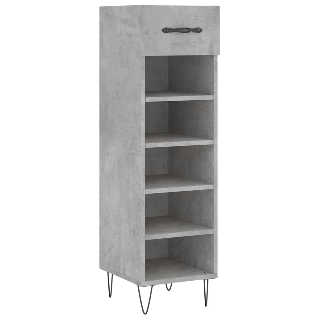 Schuhschrank Betongrau 30x35x105 cm Holzwerkstoff