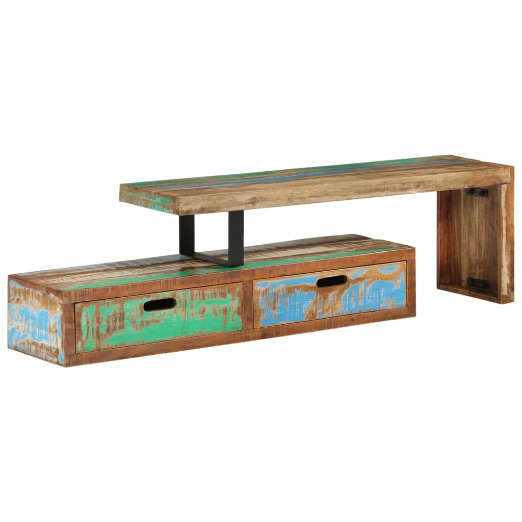 TV-Ständer (118-200) x 30 x 40 cm Massivholz Altholz