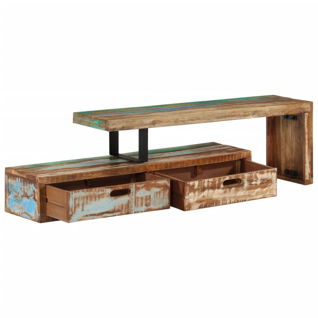 TV-Ständer (118-200) x 30 x 40 cm Massivholz Altholz