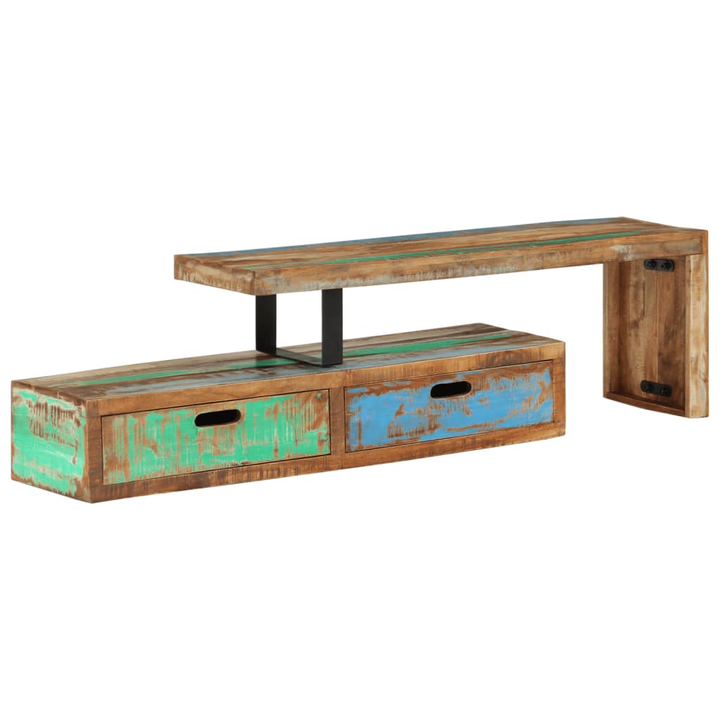 TV-Ständer (118-200) x 30 x 40 cm Massivholz Altholz
