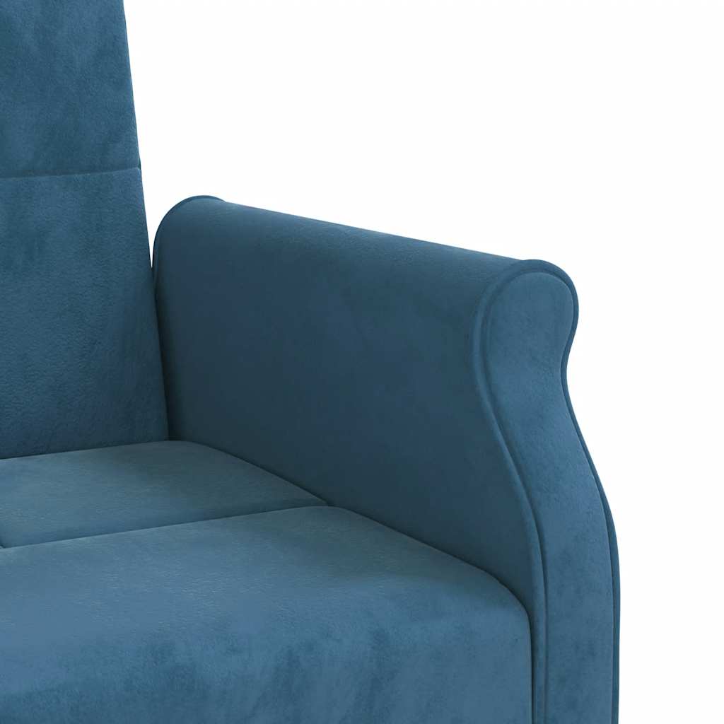 Schlafsofa mit Kissen Blau Samt