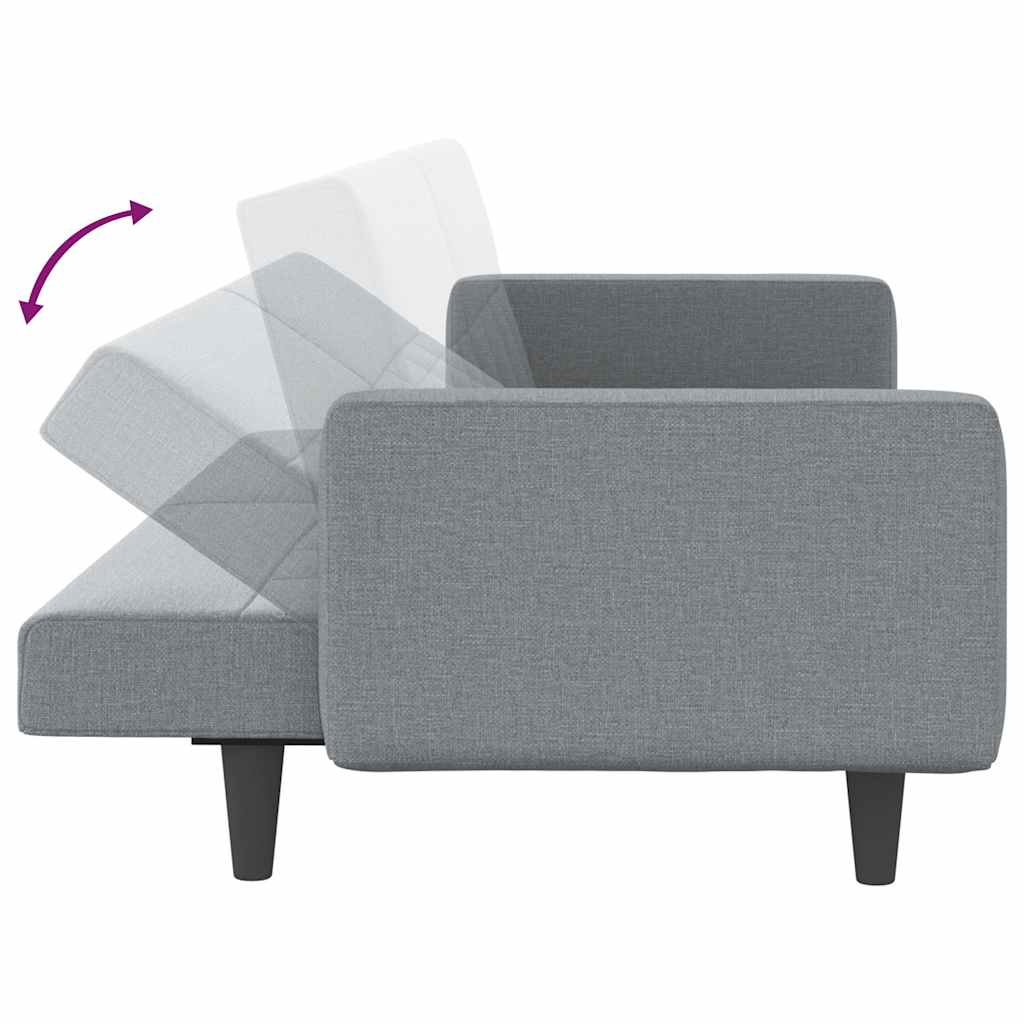 Schlafsofa mit Kissen Hellgrau Stoff
