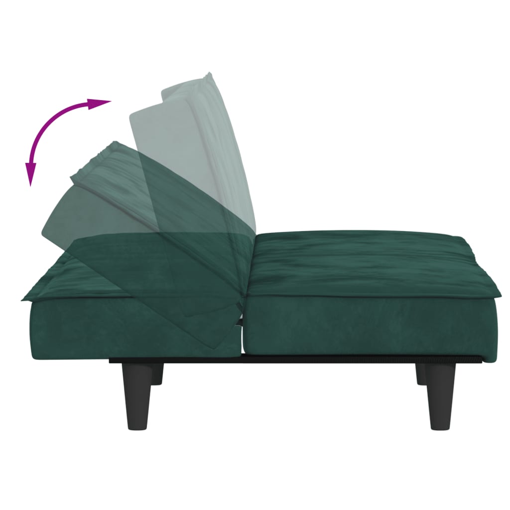 Schlafsofa Dunkelgrün Samt