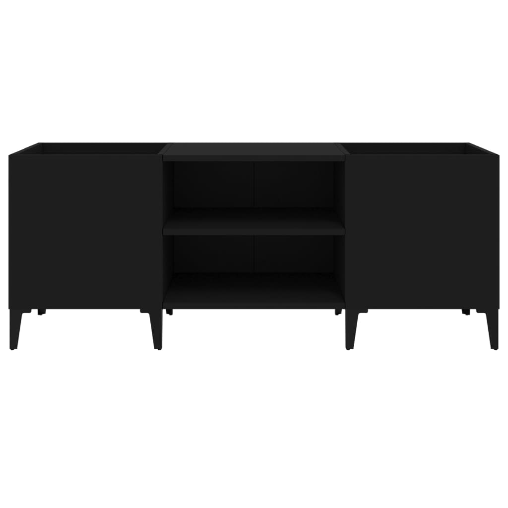 Plattenschrank Schwarz 121x38x48 cm Holzwerkstoff
