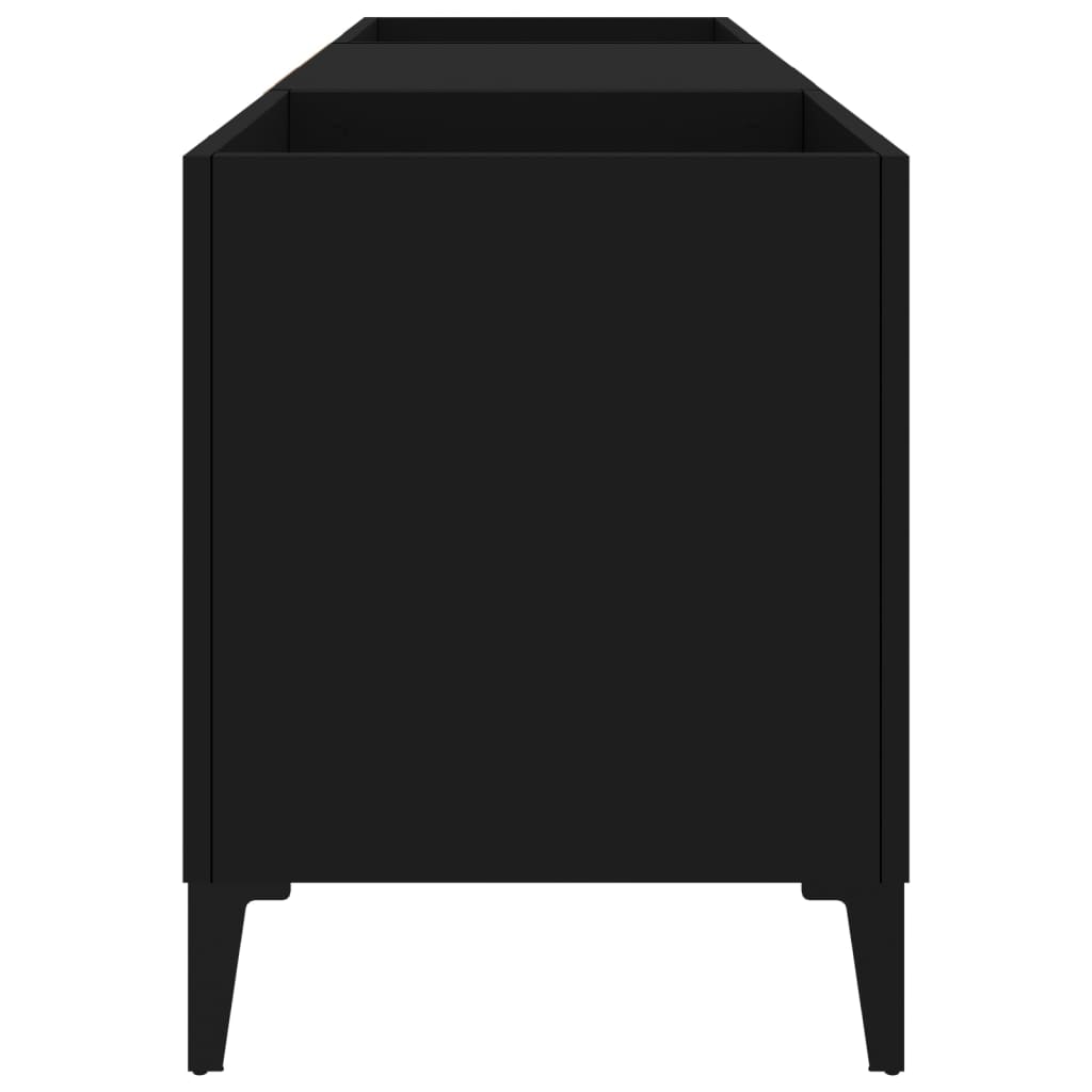 Plattenschrank Schwarz 121x38x48 cm Holzwerkstoff