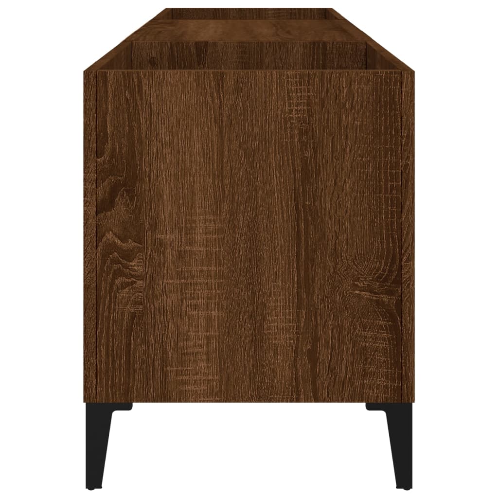 Plattenschrank Braun Eichen-Optik 121x38x48 cm Holzwerkstoff