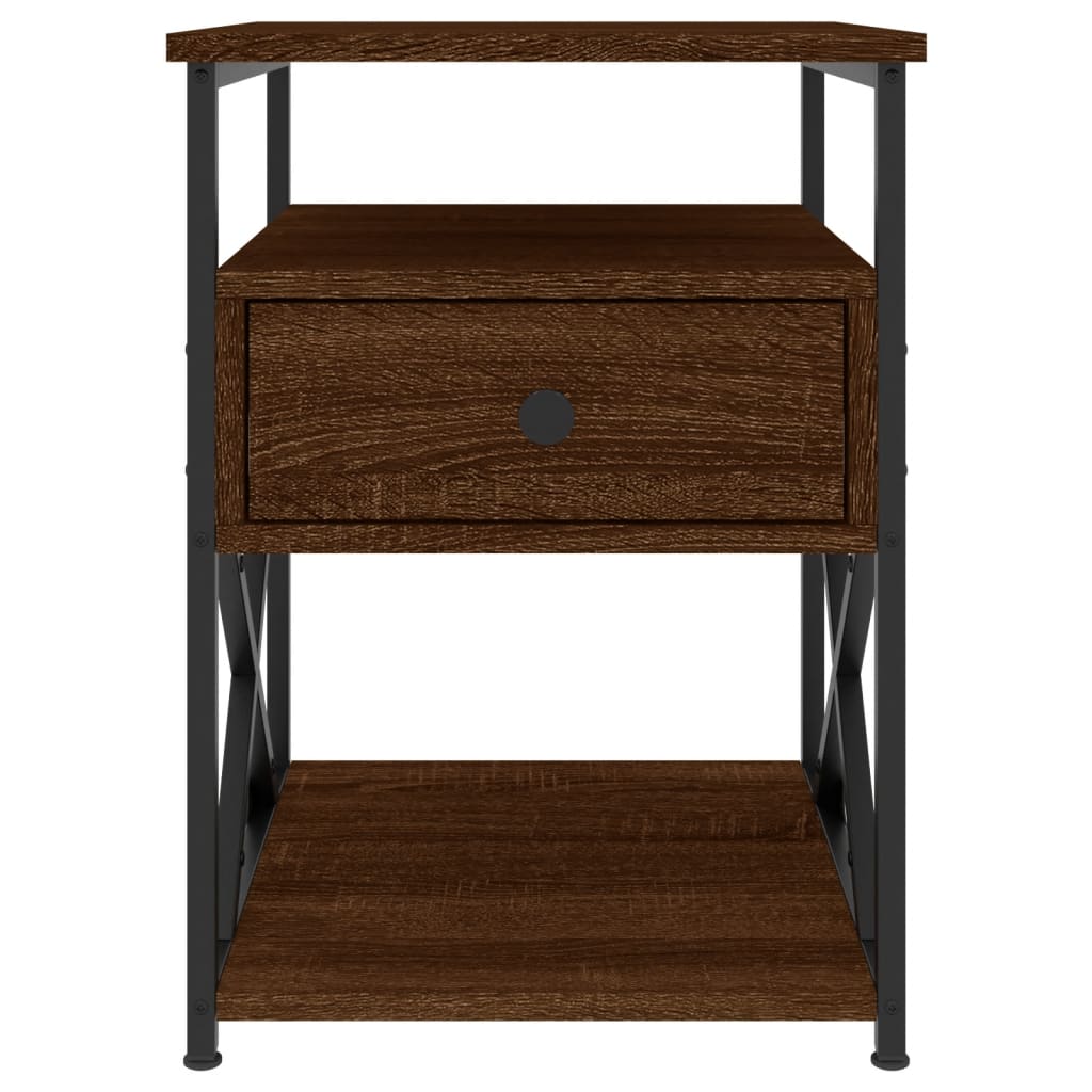 Nachttische 2 Stk. Braun Eichen-Optik 40x42x55 cm Holzwerkstoff